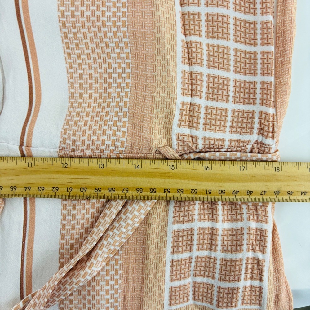 Reiss Harper Scarf Print Midi Dress Mono Nude White Print Shift Tie Waist Belt 6 - Picture 13 of 15